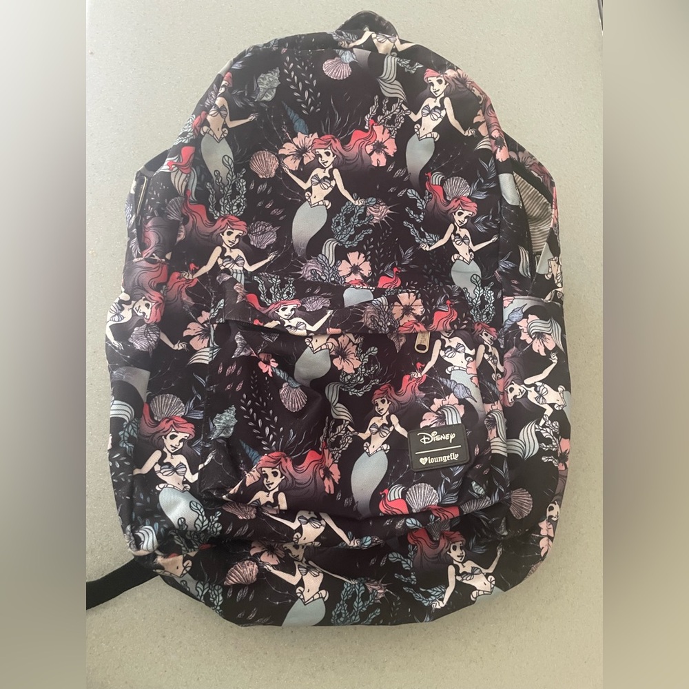 Cute used Loungefly Little Mermaid Full Size Backpack Disney Retired Collectible - Picture 6 of 13
